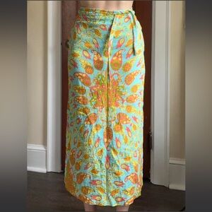 Zara Aqua, Yellow & Pink Paisley Maxi Skirt XS